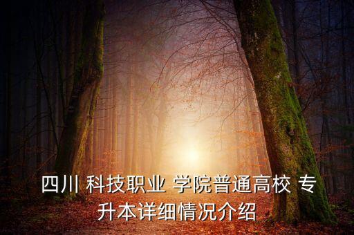 四川科技學(xué)院專升本