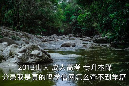  2013山大 成人高考 專升本降分錄取是真的嗎學信網(wǎng)怎么查不到學籍
