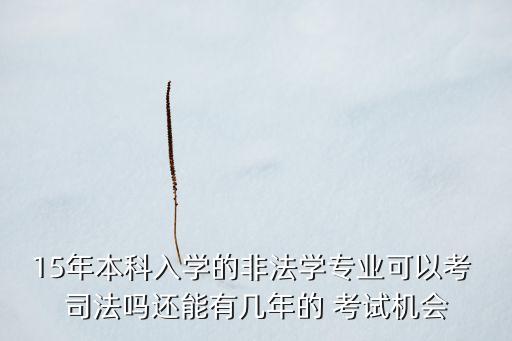 15年本科入學的非法學專業(yè)可以考 司法嗎還能有幾年的 考試機會