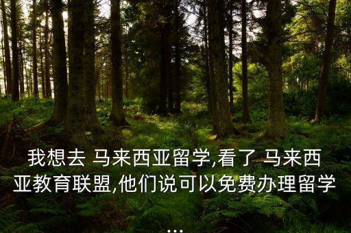 我想去 馬來西亞留學(xué),看了 馬來西亞教育聯(lián)盟,他們說可以免費(fèi)辦理留學(xué)...