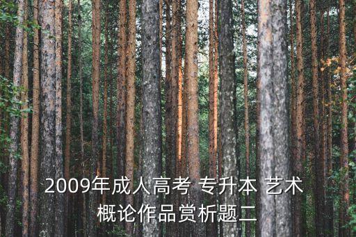 2009年成人高考 專升本 藝術 概論作品賞析題二
