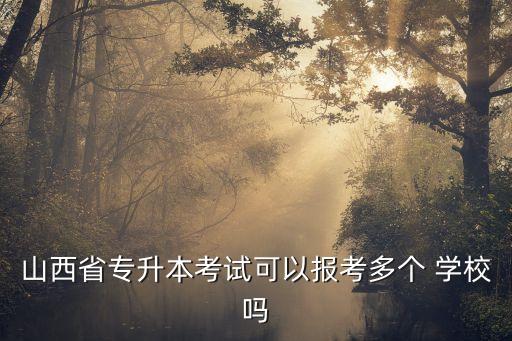山西省專升本考試可以報(bào)考多個 學(xué)校嗎