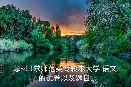 急~!!!求師范類專轉(zhuǎn)本大學(xué) 語文的試卷以及題目.