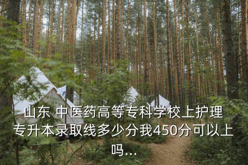  山東 中醫(yī)藥高等?？茖W(xué)校上護(hù)理 專升本錄取線多少分我450分可以上嗎...