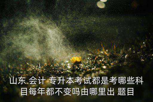 山東 會計 專升本考試都是考哪些科目每年都不變嗎由哪里出 題目
