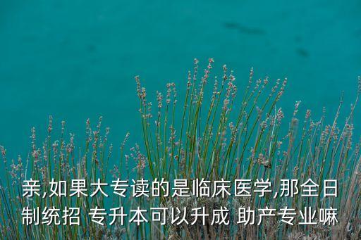 親,如果大專(zhuān)讀的是臨床醫(yī)學(xué),那全日制統(tǒng)招 專(zhuān)升本可以升成 助產(chǎn)專(zhuān)業(yè)嘛