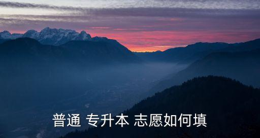 普通 專(zhuān)升本 志愿如何填