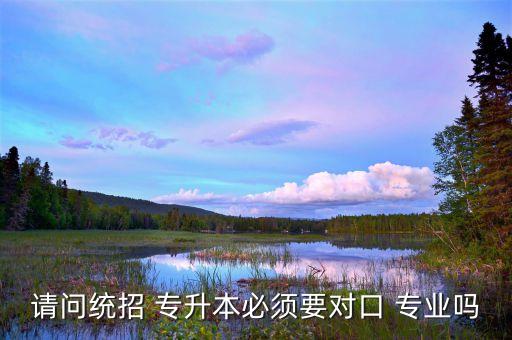 請問統(tǒng)招 專升本必須要對口 專業(yè)嗎