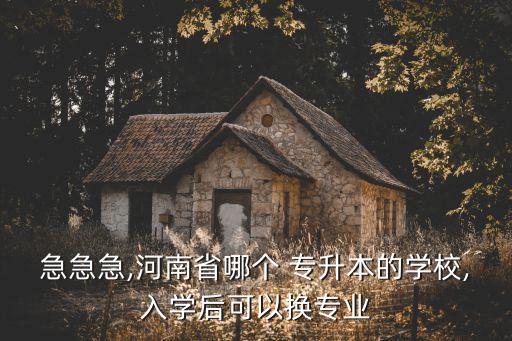 急急急,河南省哪個(gè) 專升本的學(xué)校,入學(xué)后可以換專業(yè)