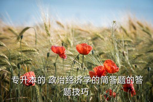  專升本的 政治經(jīng)濟(jì)學(xué)的簡答題的答題技巧