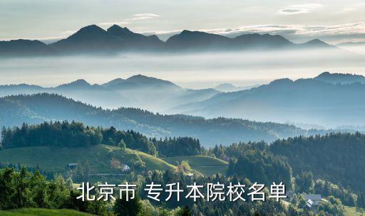 北京城市學院05年專升本招生簡章