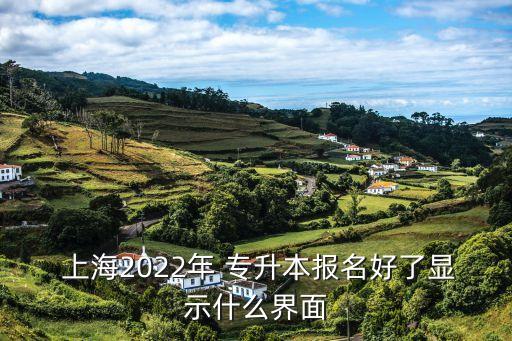  上海2022年 專升本報(bào)名好了顯示什么界面