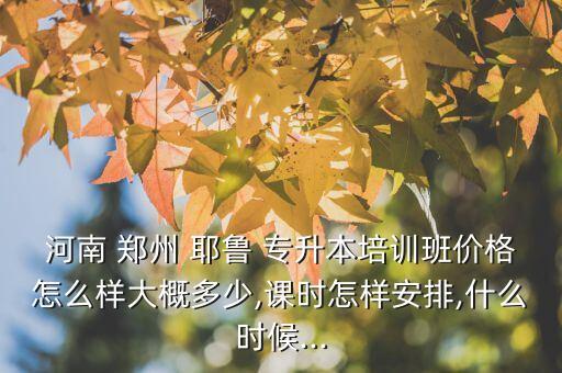 鄭州耶魯專升本學校