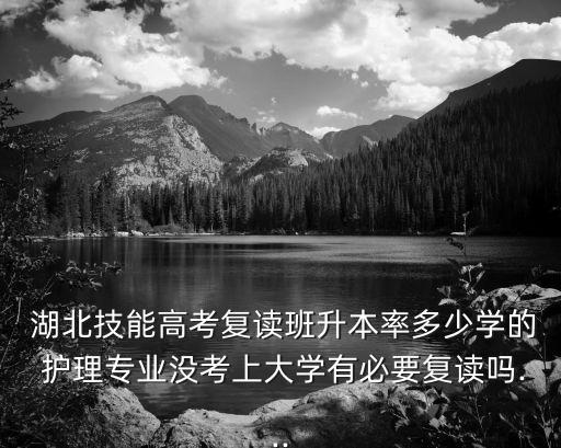  湖北技能高考復讀班升本率多少學的 護理專業(yè)沒考上大學有必要復讀嗎...