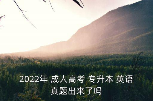 2022年 成人高考 專升本 英語(yǔ)真題出來(lái)了嗎