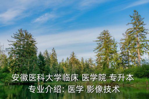 安徽醫(yī)科大學(xué)臨床 醫(yī)學(xué)院 專(zhuān)升本 專(zhuān)業(yè)介紹: 醫(yī)學(xué) 影像技術(shù)