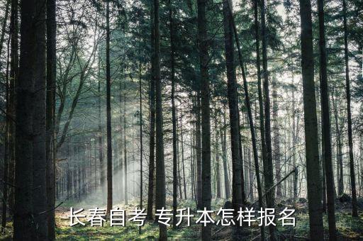 長春自考 專升本怎樣報名