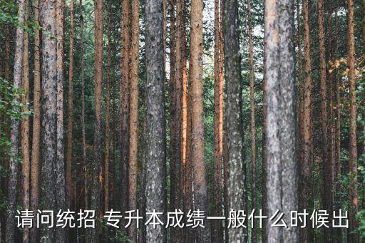請問統(tǒng)招 專升本成績一般什么時候出