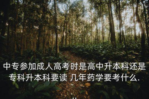 中專參加成人高考時(shí)是高中升本科還是?？粕究埔x 幾年藥學(xué)要考什么...