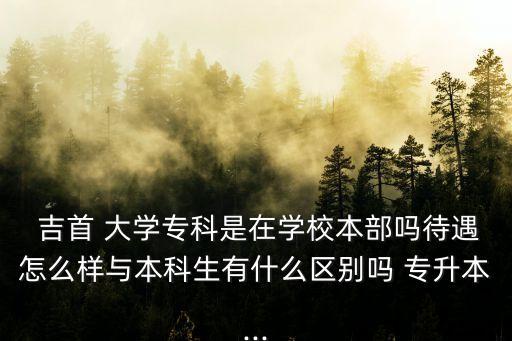  吉首 大學(xué)?？剖窃趯W(xué)校本部嗎待遇怎么樣與本科生有什么區(qū)別嗎 專升本...