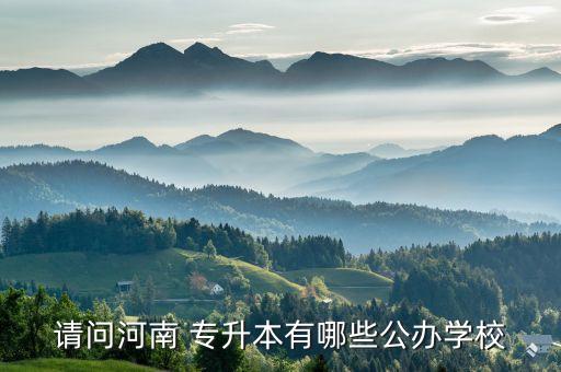 請(qǐng)問河南 專升本有哪些公辦學(xué)校