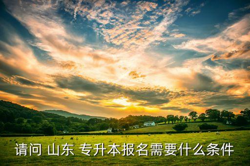 請問 山東 專升本報(bào)名需要什么條件