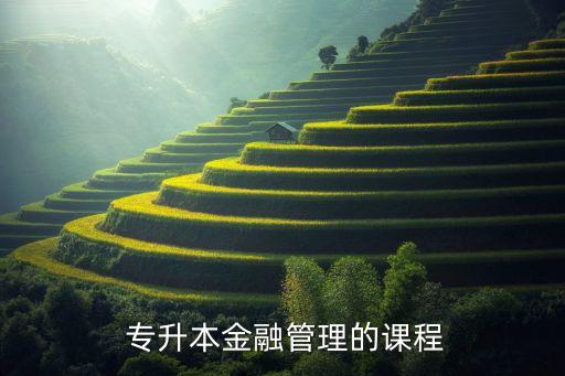 專(zhuān)升本金融管理的課程