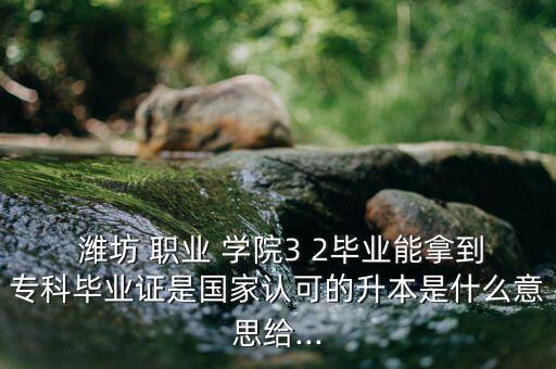 濰坊 職業(yè) 學院3 2畢業(yè)能拿到?？飘厴I(yè)證是國家認可的升本是什么意思給...