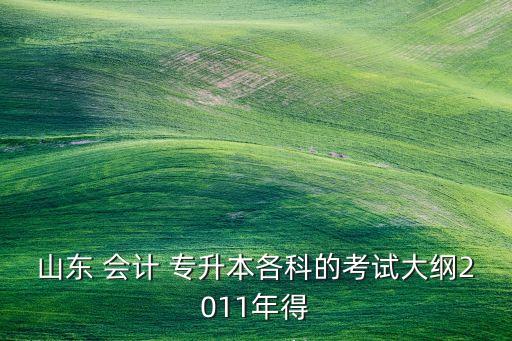 山東 會計(jì) 專升本各科的考試大綱2011年得