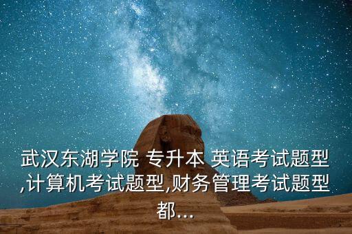 武漢東湖學(xué)院 專升本 英語(yǔ)考試題型,計(jì)算機(jī)考試題型,財(cái)務(wù)管理考試題型都...