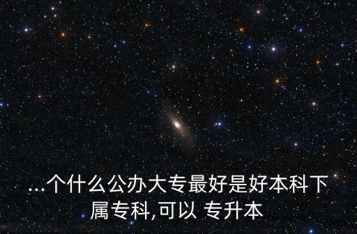 ...個什么公辦大專最好是好本科下屬專科,可以 專升本