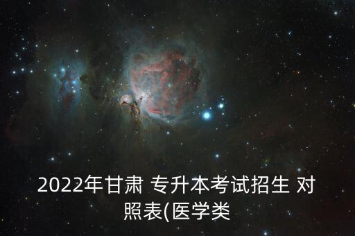 2022年甘肅 專(zhuān)升本考試招生 對(duì)照表(醫(yī)學(xué)類(lèi)