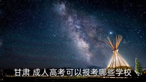 甘肅 成人高考可以報考哪些學校