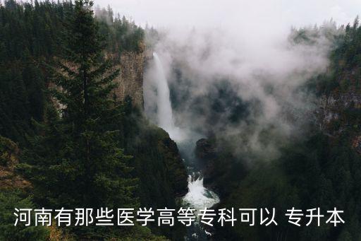 河南有那些醫(yī)學(xué)高等專科可以 專升本
