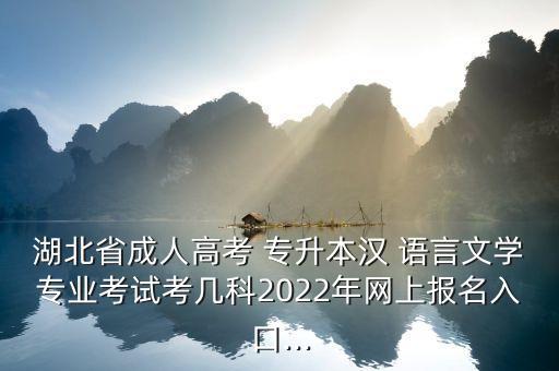 湖北省成人高考 專升本漢 語言文學(xué)專業(yè)考試考幾科2022年網(wǎng)上報(bào)名入口...