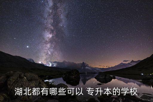 湖北都有哪些可以 專升本的學校