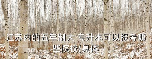江蘇內(nèi)的五年制大 專升本可以報考哪些院校(具體