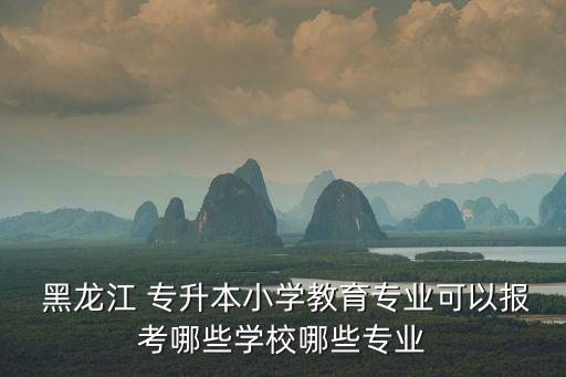  黑龍江 專升本小學(xué)教育專業(yè)可以報考哪些學(xué)校哪些專業(yè)