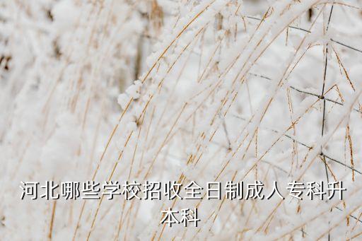  河北哪些學(xué)校招收全日制成人專科升本科