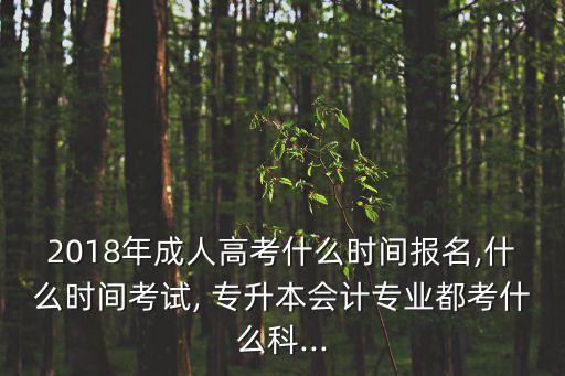 2018年成人高考什么時(shí)間報(bào)名,什么時(shí)間考試, 專升本會計(jì)專業(yè)都考什么科...