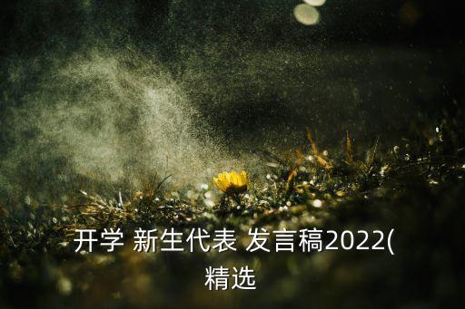 開學(xué) 新生代表 發(fā)言稿2022(精選