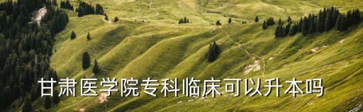 甘肅醫(yī)學院?？婆R床可以升本嗎
