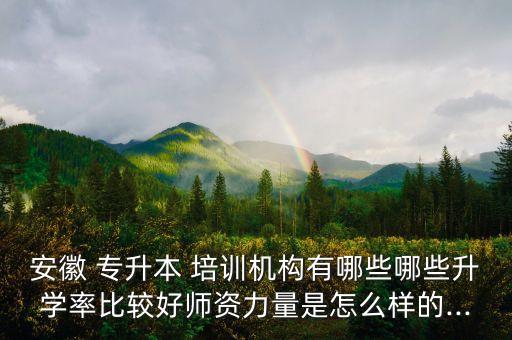 安徽 專升本 培訓(xùn)機構(gòu)有哪些哪些升學(xué)率比較好師資力量是怎么樣的...
