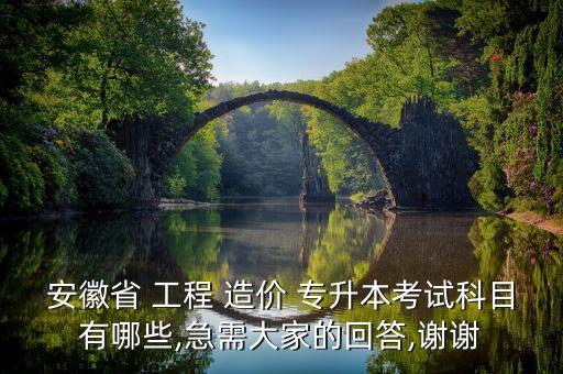 安徽省 工程 造價(jià) 專(zhuān)升本考試科目有哪些,急需大家的回答,謝謝