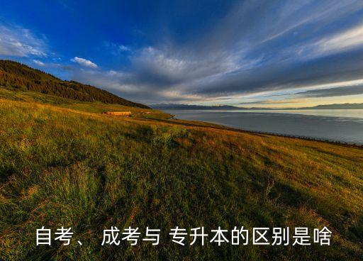  自考、 成考與 專升本的區(qū)別是啥