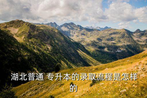  湖北普通 專(zhuān)升本的錄取流程是怎樣的
