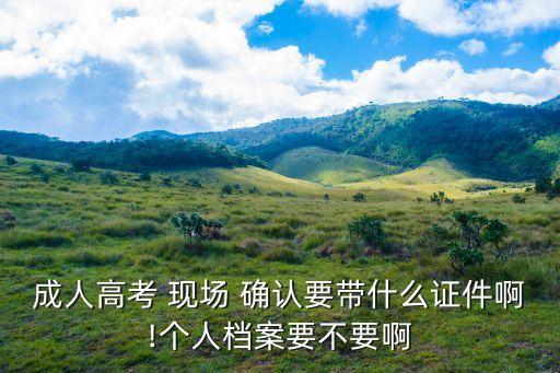 成人高考 現(xiàn)場 確認(rèn)要帶什么證件啊!個人檔案要不要啊