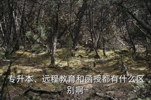  專升本、遠程教育和函授都有什么區(qū)別啊