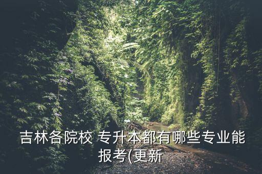  吉林各院校 專升本都有哪些專業(yè)能報考(更新