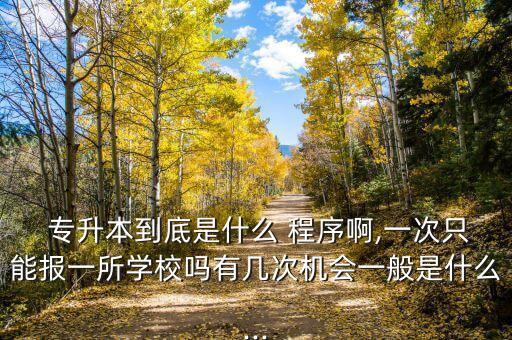  專升本到底是什么 程序啊,一次只能報一所學(xué)校嗎有幾次機會一般是什么...